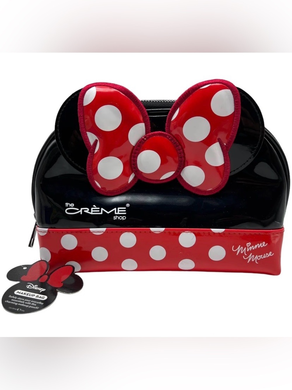 The Crème Shop Minnie Mouse Makeup Bag Red Polka Dot Bow Cosmetic Case